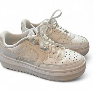 Women's white Nike court vision platform sneaker size 7